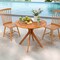 Costway 35.5 Inch Patio Wood Dining Table with Slatted Tabletop & Curved Legs for Backyard
